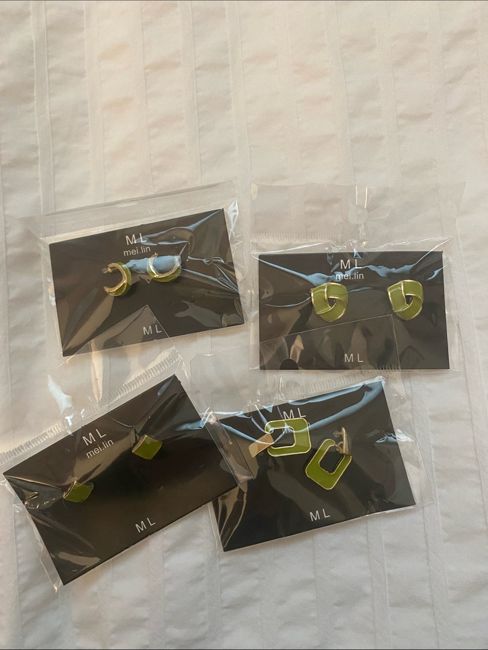 Green Earrings Set - 4 Pack